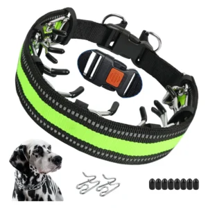 No Pull Dog Collar, Prong Collar for Small, Large Dog, Pinch Collar for Dogs with Quick Release Buckle, Prong Collar Cover