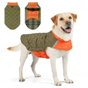 Dog Winter Jacket Comfortable Windproof Fabric with Reflective Strips Warm Pet Clothing Outdoor Windproof
