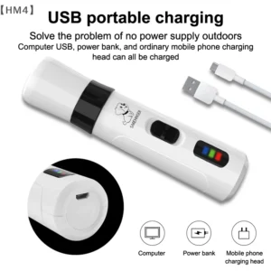 〔HM4〕Silent Groom Pro Nail Grinder, 2025 Upgraded Silent Groomer Pro Nail For Dogs, Rechargeable USB Charging Pet Nail Grinder