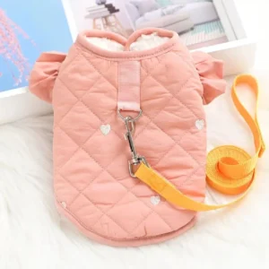 Princess Dog Winter Super Warm Thicker Cotton Coat Waterproof Small Dog Pet Clothing French Bulldog Puppy Costume With D Ring