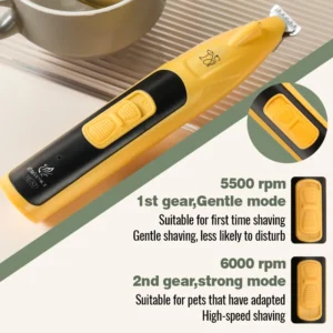 Fenice Pet Trimmer 18mm Wide Blade Ear/Eye/Claw/Private Parts with LED Light Dog Cat Hair Trimmer Dog Grooming Clipper