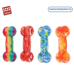 Gigwi Dog Toy Sounding Bone Molar Teeth Bite Resistant Teddy Golden Hair Corgi Candy Pet Toy Chew On The Shape Of Toy Bones Gift