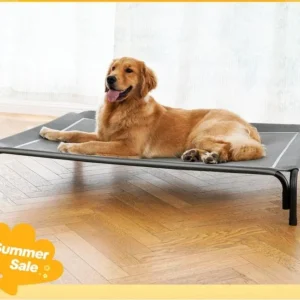 Elevated Dog Bed for Large Dogs Cooling Pet Cot Breathable Mesh Durable Frame Easy Clean Raised Pet Bed Indoor Outdoor Home
